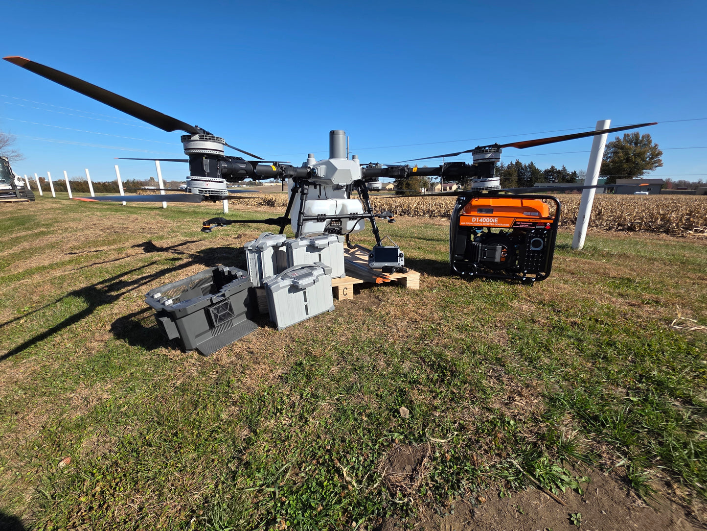 DJI Agras T100 Agriculture Drone + D14000IE Generator +and 3 Batteries Bundle